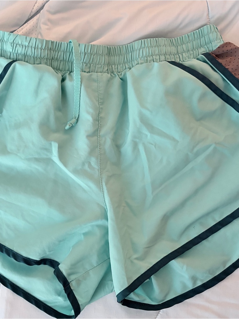 Under Armour Mint Green Women's Athletic Shorts with Black Trim